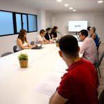 Sala de reunión en un espacio de coworking en Madrid